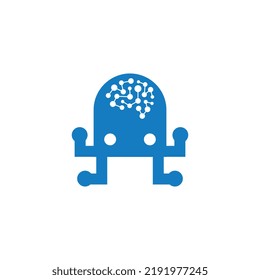robot logo illustration, vector design