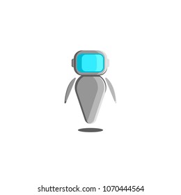Robot logo robotic innovation technology symbol, futuristic artificial Intelligence flying machine
