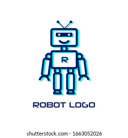 robot logo and technology concept