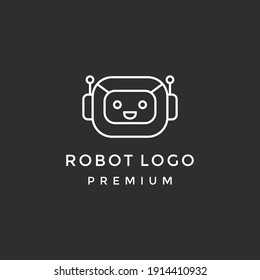 Robot Logo Template Design in black background