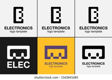 Robot Logo Template Design. Technology logo, computer and data related business, hi-tech and innovative