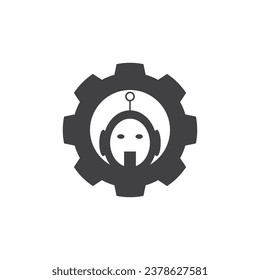 Robot logo template vector icon illustration design
