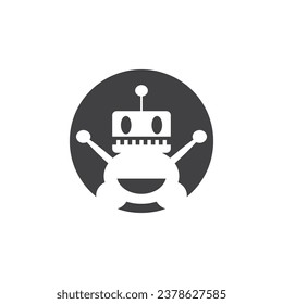 Robot logo template vector icon illustration design