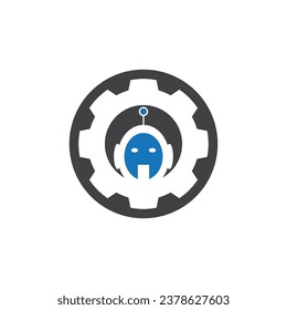 Robot logo template vector icon illustration design