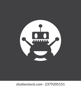 Robot logo template vector icon illustration design