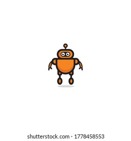 Vector de logotipo de robot - logotipo de mascota de caricatura - ilustración vectorial - Diseño de signo de bot moderno - Ilustración vectorial de línea plana aislada en fondo blanco