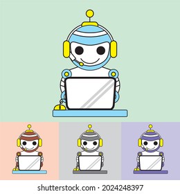 robot logo vector - chat bot - future technology - Artificial Intelligence - best for your business mascot
