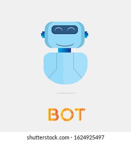 Robot logotype. Flat design graphic