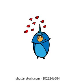 Robot in Love Doodle Icon