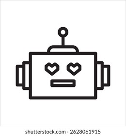 Robot love like Expression simple line icon