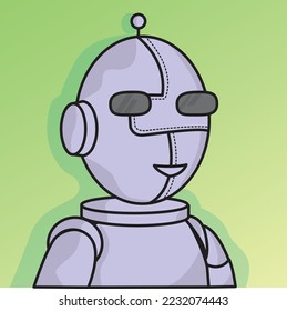 personaje de dibujos vectoriales de dibujos de dibujos de dibujos artísticos encantadores de robots