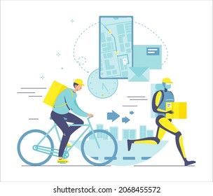 Robot machine doing work quickly than human, vector isometric illustration. Robots superiority. Automation. AI vs human.