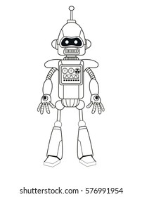 robot machine engineering thin line