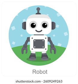 Robot and machine icon concept