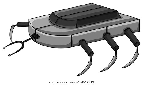 Robot machine with many legs illustration