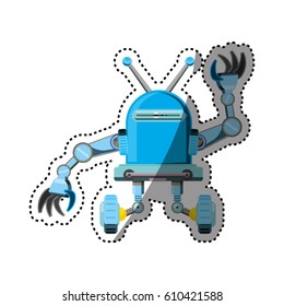 Robot machine technology icon vector illustration graphic design