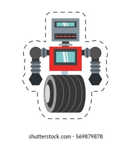 robot machinery automation electronic cutting line vector illustration eps 10