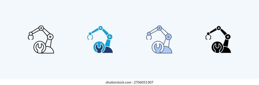 Vector de Ilustración de Iconos Múltiples de Mantenimiento de Robot