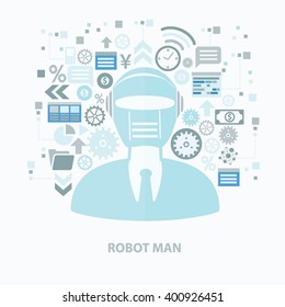 
Robot man concept design on clean background,vector