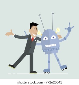a robot and a man friendship