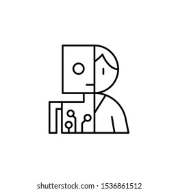 Robot man humanoid icon. Simple line, outline vector of artificial Intelligence icons for ui and ux, website or mobile application