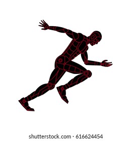Robot man runing vector