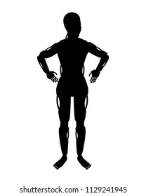 Robot man silhouette vector. Technology concept.