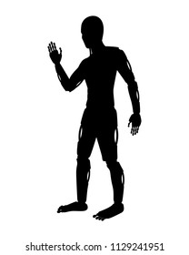 Robot man silhouette vector. Technology concept.