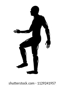 Robot man silhouette vector. Technology concept.