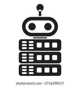 Robot que gestiona servidores de datos, simbolizando la inteligencia artificial en la computación en nube y la automatización