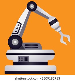 robot with manipulator arm vector illustration