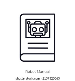 Robot Manual icon. Outline style icon design isolated on white background