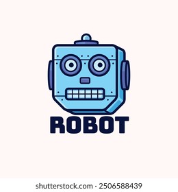 Robot mascot cartoon character logo design