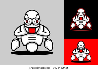 Robot Mascot Future Intelligence Logo Design