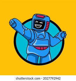 ilustración de mascota robot para la industria tecnológica