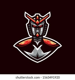 robot mascot logo design illustration template
