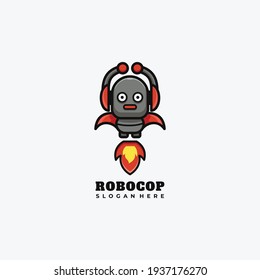robot mascot logo design vector illustration