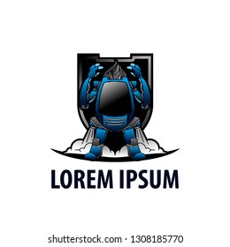 Robot mascot logo for game