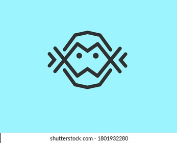 Logo de la mascota Robot con fondo verde
