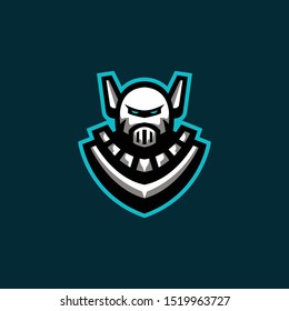 robot mascot logo illustration. robot esport gaming logo.