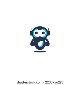 Robot mascot logo negative space template design. vectors, logo inspiration.