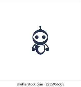 Robot Mascot Logo Negative Space Template Design. Vektorgrafiken, Logo-Inspiration.