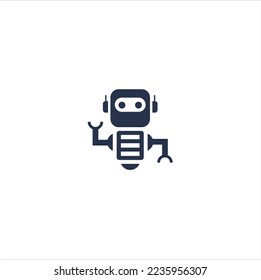 Diseño de plantilla de espacio negativo del logotipo de la mascota robot. vectores, inspiración del logo.