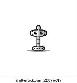 Robot mascot logo negative space template design. vectors, logo inspiration.