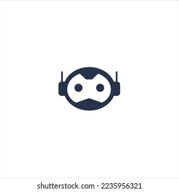 Robot mascot logo negative space template design. vectors, logo inspiration.