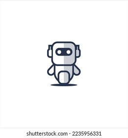 Diseño de plantilla de espacio negativo del logotipo de la mascota robot. vectores, inspiración del logo.