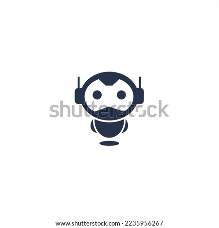 Robot mascot logo negative space template design. vectors, logo inspiration.