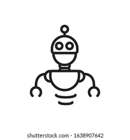 robot mascot technology character artificial machine vector illustration linear design