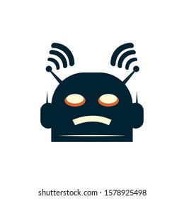 Robot mascot vector logo design. Futurist technology vector design. Cartoon vector illustration.	

