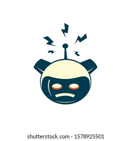 Robot mascot vector logo design. Futurist technology vector design. Cartoon vector illustration.	
